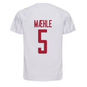 Denmark Joakim Maehle #5 Replica Away Stadium Shirt World Cup 2022 Short Sleeve